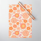 Vintage hand drawn flower art pattern Wrapping Paper Gallery Image 1