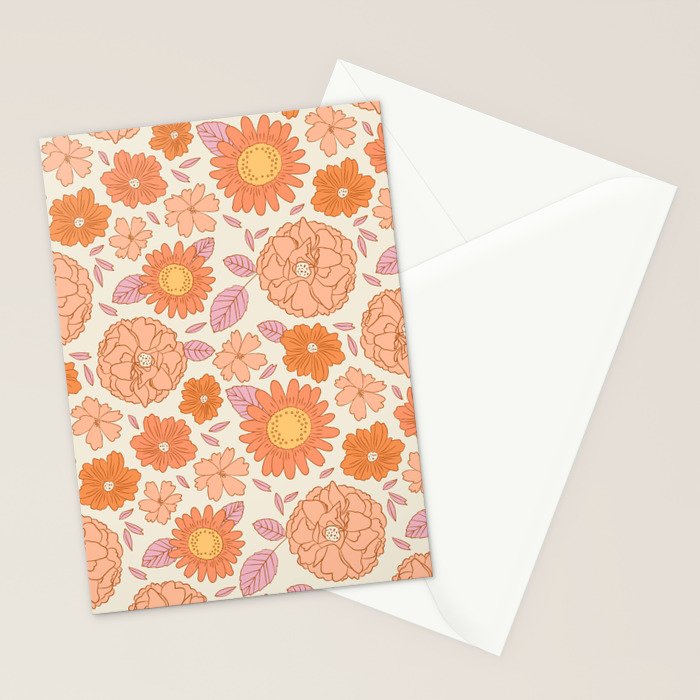Vintage hand drawn flower art pattern Stationery Card Gallery Image 2