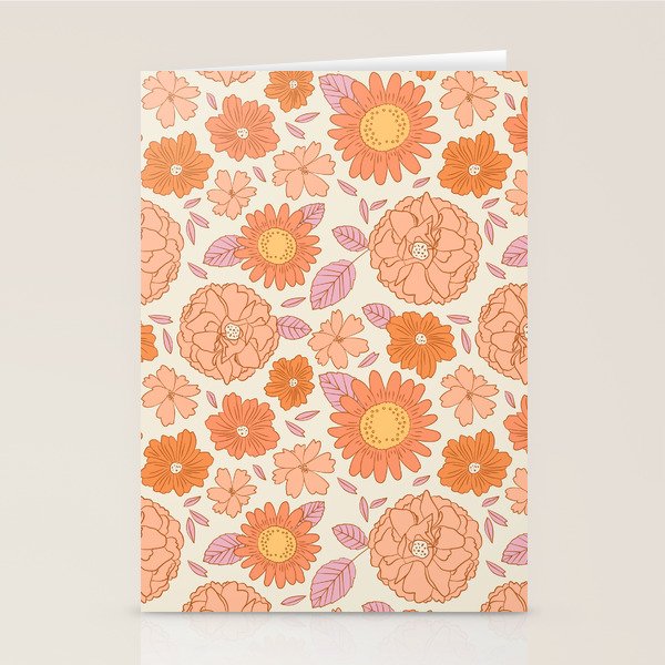 Vintage hand drawn flower art pattern Stationery Card Gallery Image 1
