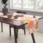 Vintage hand drawn flower art pattern Table Runner Gallery Image 2