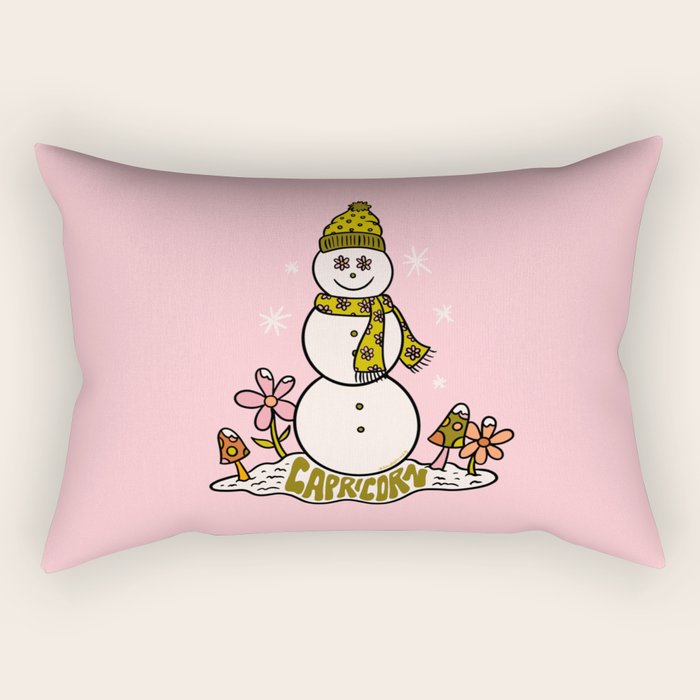 Capricorn Snowman Rectangular Pillow Gallery Image 2