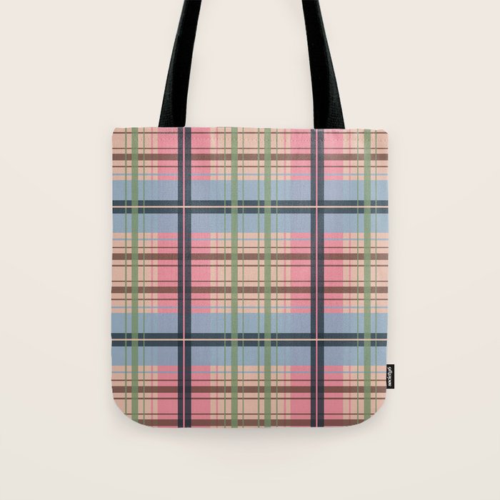 Pastel Tartan Delight Tote Bag Gallery Image 1