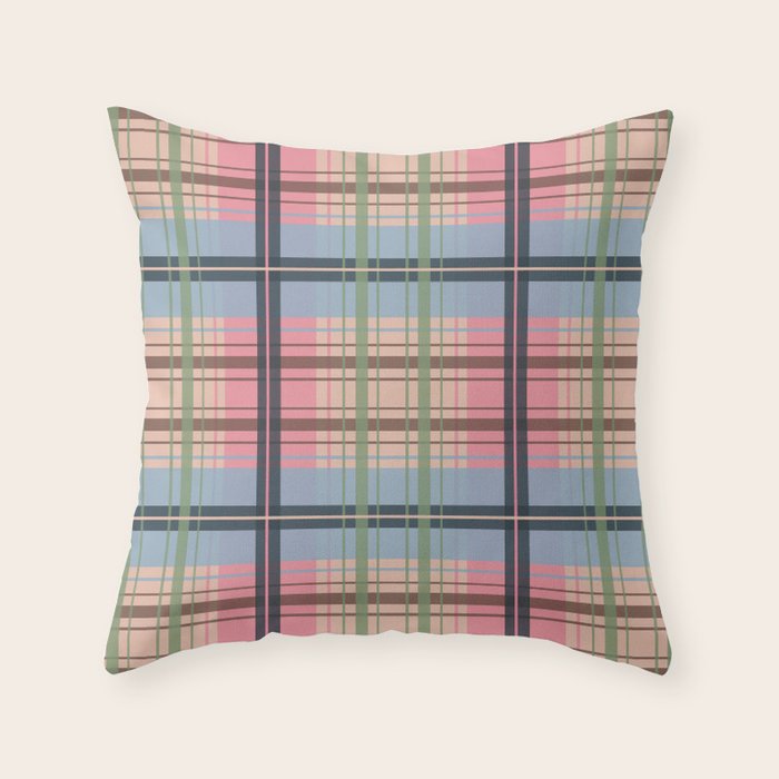 Pastel Tartan Delight Throw Pillow Gallery Image 6