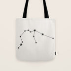 Aquarius Zodiac Star Constellation Line Art White Tote Bag Gallery Image 1