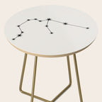Aquarius Zodiac Star Constellation Line Art White Side Table Gallery Image 2