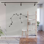 Aquarius Zodiac Star Constellation Line Art White Wall Mural Gallery Image 1