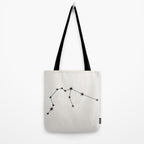 Aquarius Zodiac Star Constellation Line Art White Tote Bag Gallery Image 2