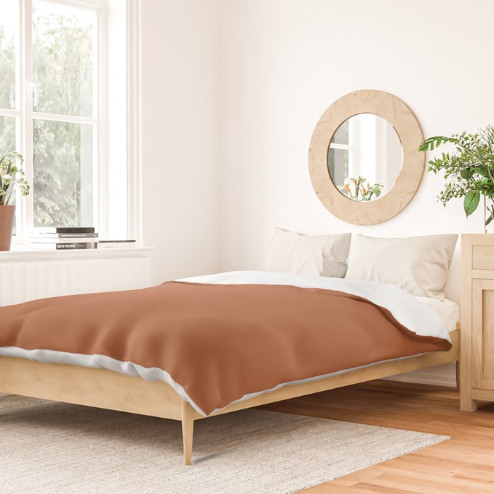 Clay Solid Deep Rich Rust Terracotta Colour Duvet Cover Gallery Image 2