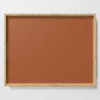 Clay Solid Deep Rich Rust Terracotta Colour Serving Tray Gallery Image 1