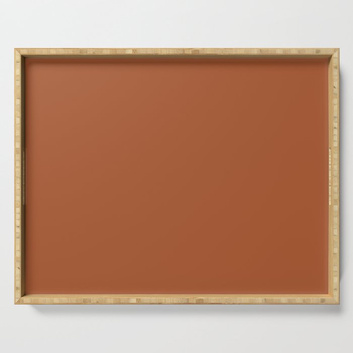 Clay Solid Deep Rich Rust Terracotta Colour Serving Tray Gallery Image 1