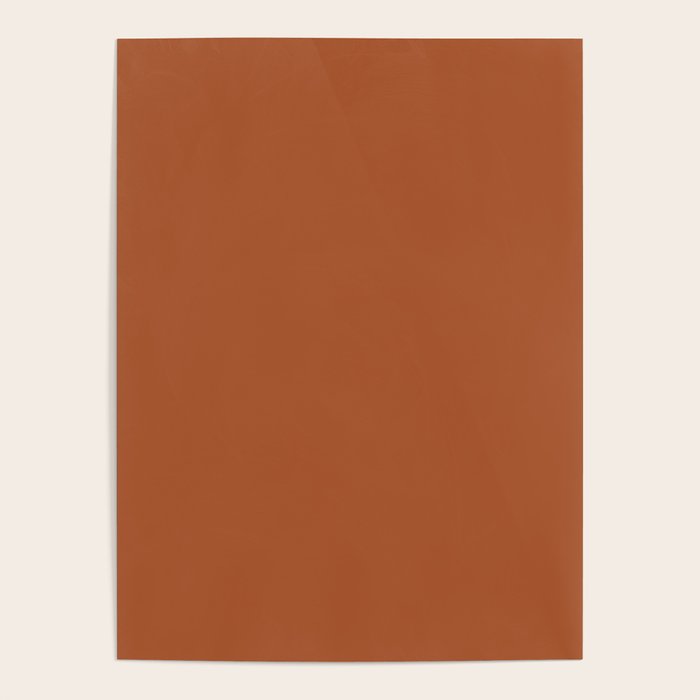 Clay Solid Deep Rich Rust Terracotta Colour Poster Gallery Image 1