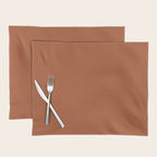 Clay Solid Deep Rich Rust Terracotta Colour Placemat Gallery Image 1