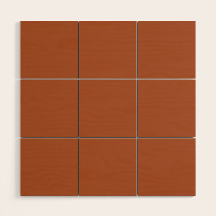 Clay Solid Deep Rich Rust Terracotta Colour Wood Wall Art Gallery Image 1