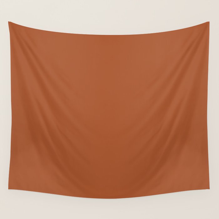 Clay Solid Deep Rich Rust Terracotta Colour Wall Tapestry Gallery Image 1