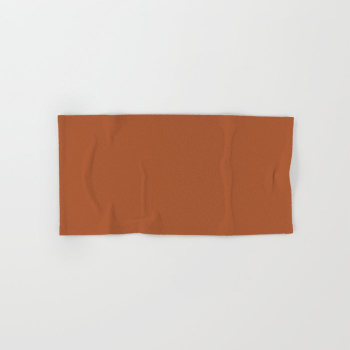 Clay Solid Deep Rich Rust Terracotta Colour Hand & Bath Towel Gallery Image 1