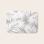 Palm Tree Fronds White on Soft Grey Hawaii Tropical Décor Bath Mat Gallery Image 1