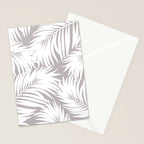 Palm Tree Fronds White on Soft Grey Hawaii Tropical Décor Stationery Card Gallery Image 2