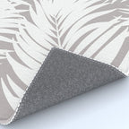 Palm Tree Fronds White on Soft Grey Hawaii Tropical Décor Rug Gallery Image 4