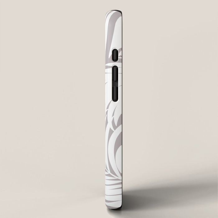 Palm Tree Fronds White on Soft Grey Hawaii Tropical Décor iPhone Case Gallery Image 2