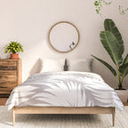 Palm Tree Fronds White on Soft Grey Hawaii Tropical Décor Comforter Gallery Image 3