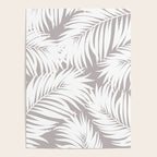 Palm Tree Fronds White on Soft Grey Hawaii Tropical Décor Poster Gallery Image 4
