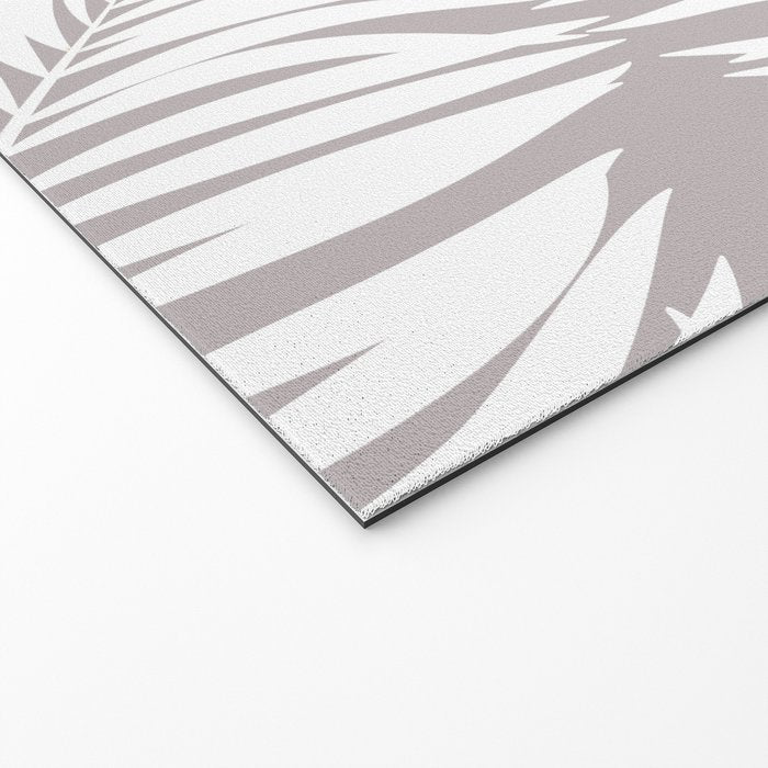 Palm Tree Fronds White on Soft Grey Hawaii Tropical Décor Welcome Mat Gallery Image 2