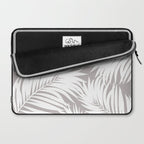 Palm Tree Fronds White on Soft Grey Hawaii Tropical Décor Laptop Sleeve Gallery Image 2