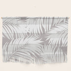 Palm Tree Fronds White on Soft Grey Hawaii Tropical Décor Wall Hanging Gallery Image 1