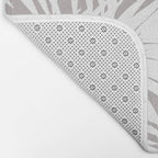 Palm Tree Fronds White on Soft Grey Hawaii Tropical Décor Bath Mat Gallery Image 2
