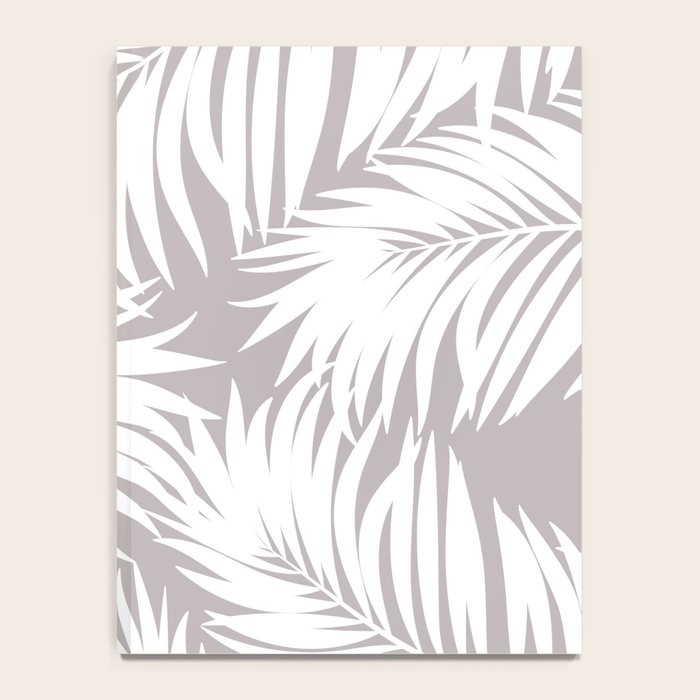 Palm Tree Fronds White on Soft Grey Hawaii Tropical Décor Notebook Gallery Image 4