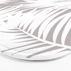 Palm Tree Fronds White on Soft Grey Hawaii Tropical Décor Bath Mat Gallery Image 3