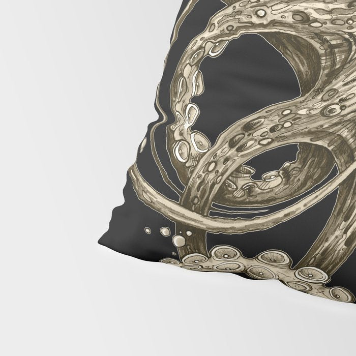 Octopsychedelia Sepia Pillow Sham Gallery Image 4