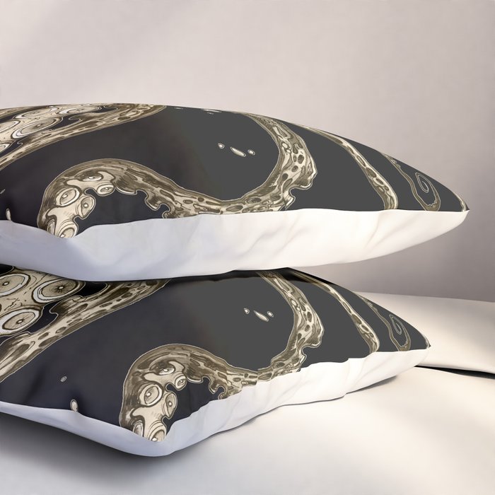 Octopsychedelia Sepia Pillow Sham Gallery Image 3