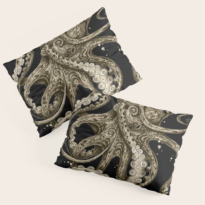 Octopsychedelia Sepia Pillow Sham Gallery Image 1