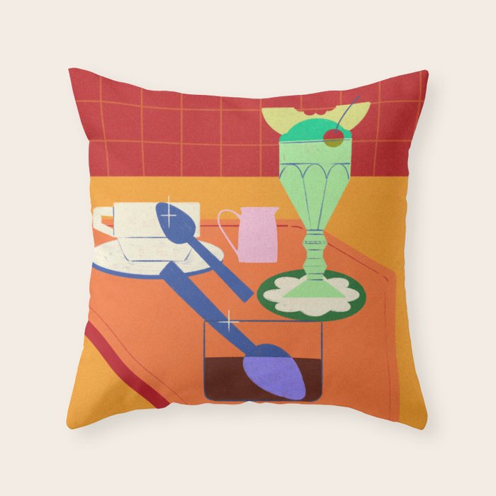 Retro Diner Still Life Throw Pillow Gallery Image 6