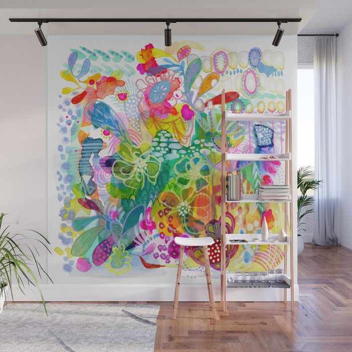 Painted Garden Wall Mural Gallery Image 1