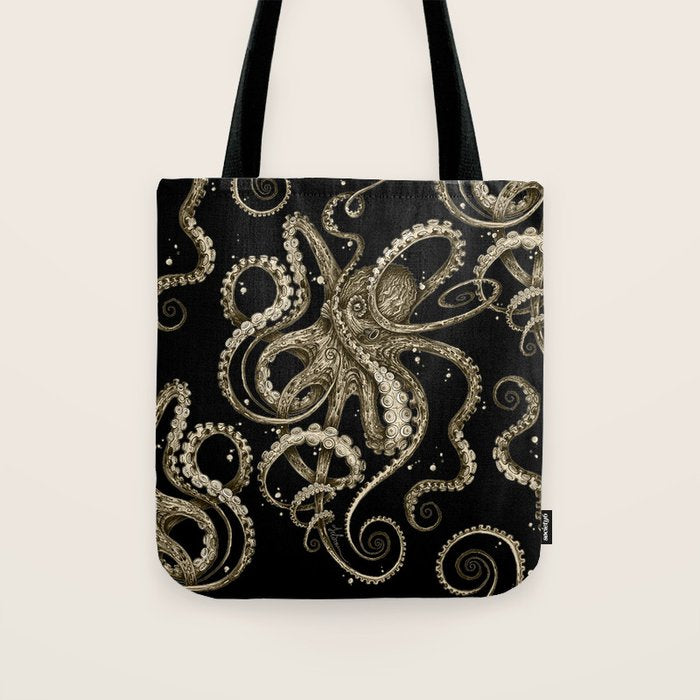 Octopsychedelia Sepia Tote Bag Gallery Image 1