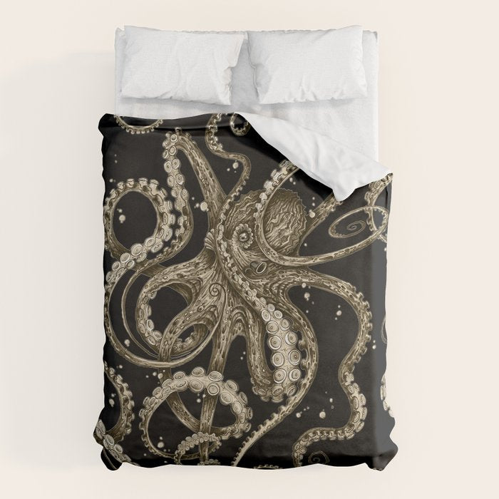 Octopsychedelia Sepia Duvet Cover Gallery Image 6