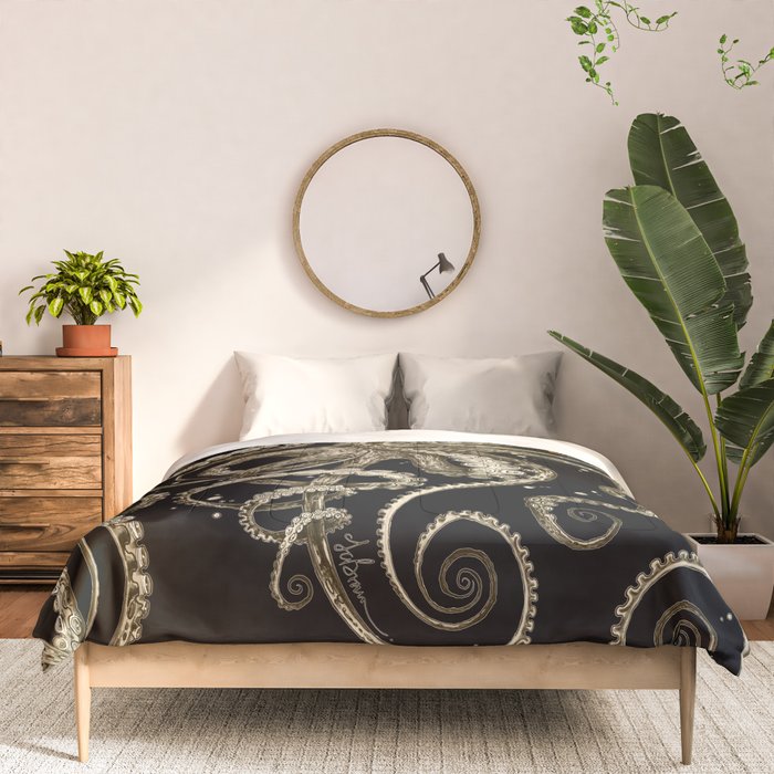 Octopsychedelia Sepia Comforter Gallery Image 3