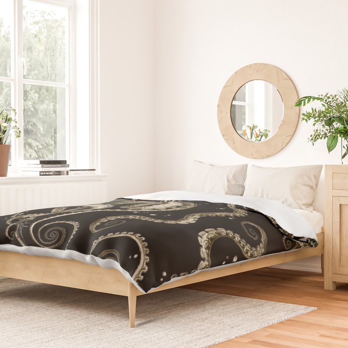 Octopsychedelia Sepia Duvet Cover Gallery Image 2