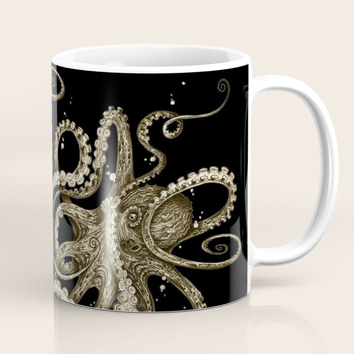 Octopsychedelia Sepia Coffee Mug Gallery Image 1