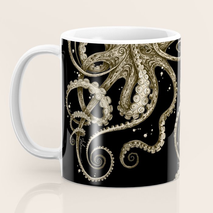 Octopsychedelia Sepia Coffee Mug Gallery Image 3