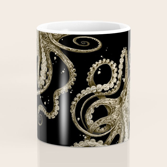 Octopsychedelia Sepia Coffee Mug Gallery Image 4