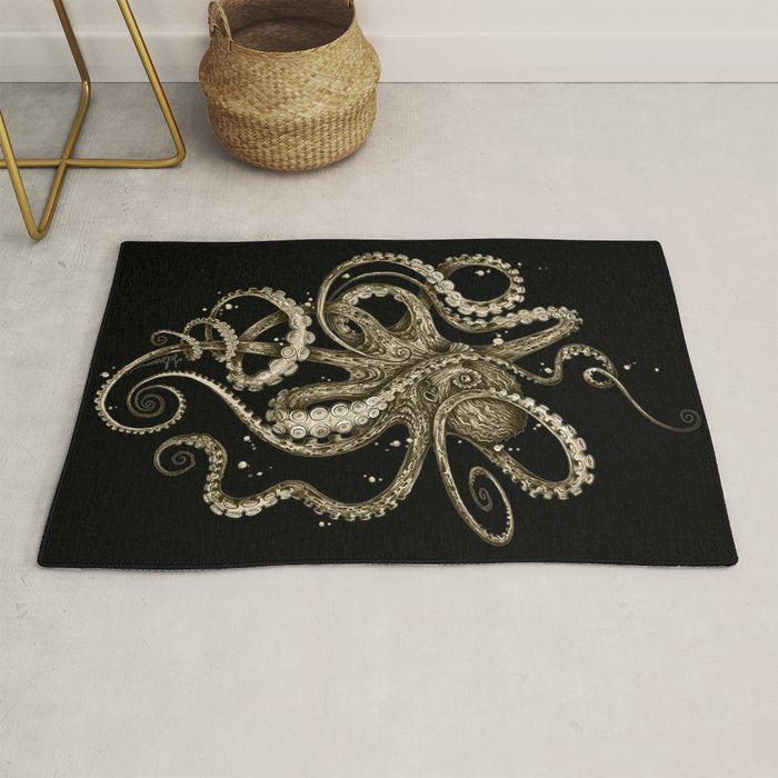 Octopsychedelia Sepia Rug Gallery Image 1