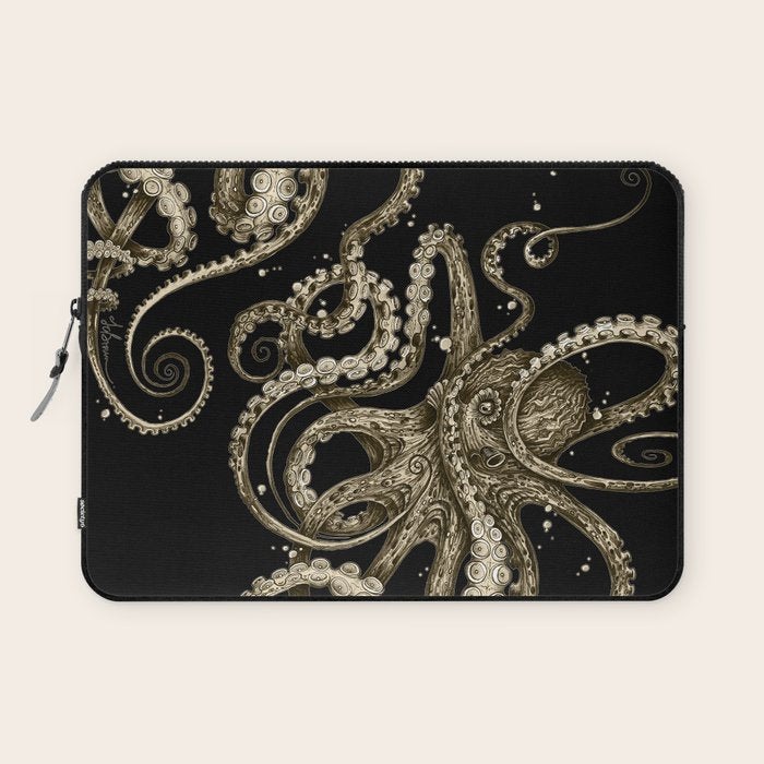 Octopsychedelia Sepia Laptop Sleeve Gallery Image 1