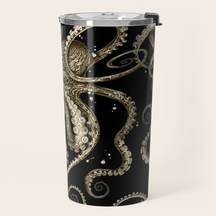 Octopsychedelia Sepia Travel Mug Gallery Image 2