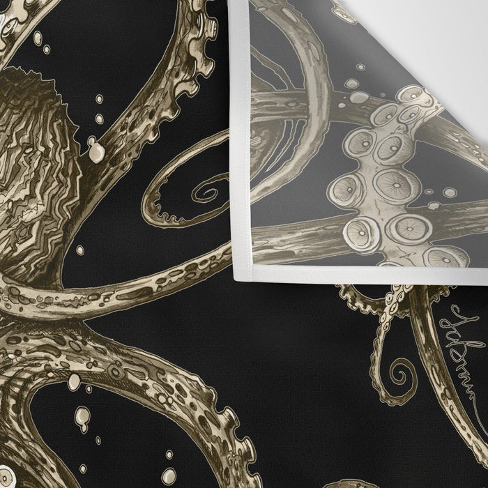 Octopsychedelia Sepia Wall Tapestry Gallery Image 3