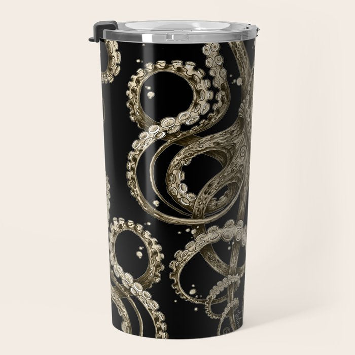 Octopsychedelia Sepia Travel Mug Gallery Image 3