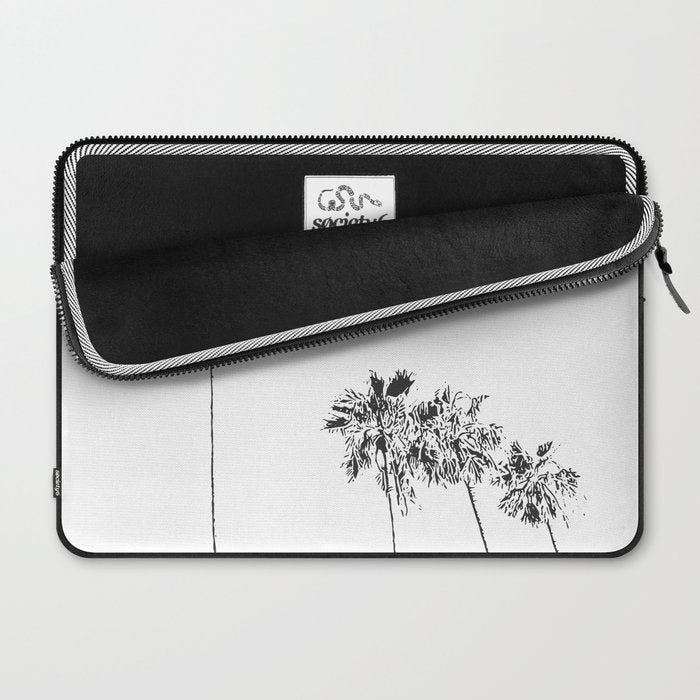 Minimal Black and White Palm Trees Laptop Sleeve Gallery Image 2