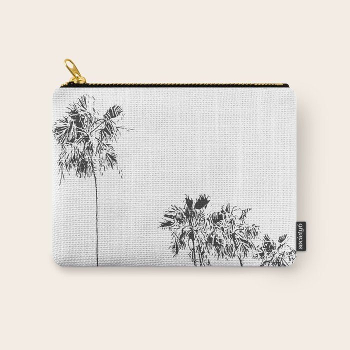 Minimal Black and White Palm Trees Carry All Pouch Gallery Image 1